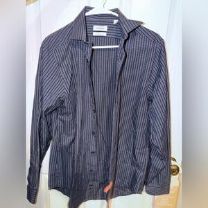 Calvin Klein Navy Plaid Button-Up Shirt